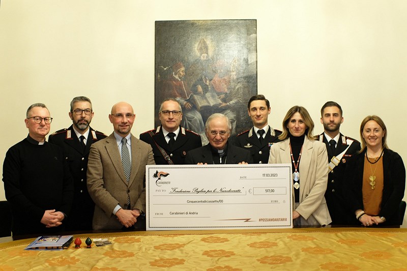 Donazione dei Carabinieri alla Fondazione Pugliese per le Neurodiversità